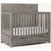 Elegant Mahogany Convertible Baby Crib with Storage Drawers, Distressed Gray