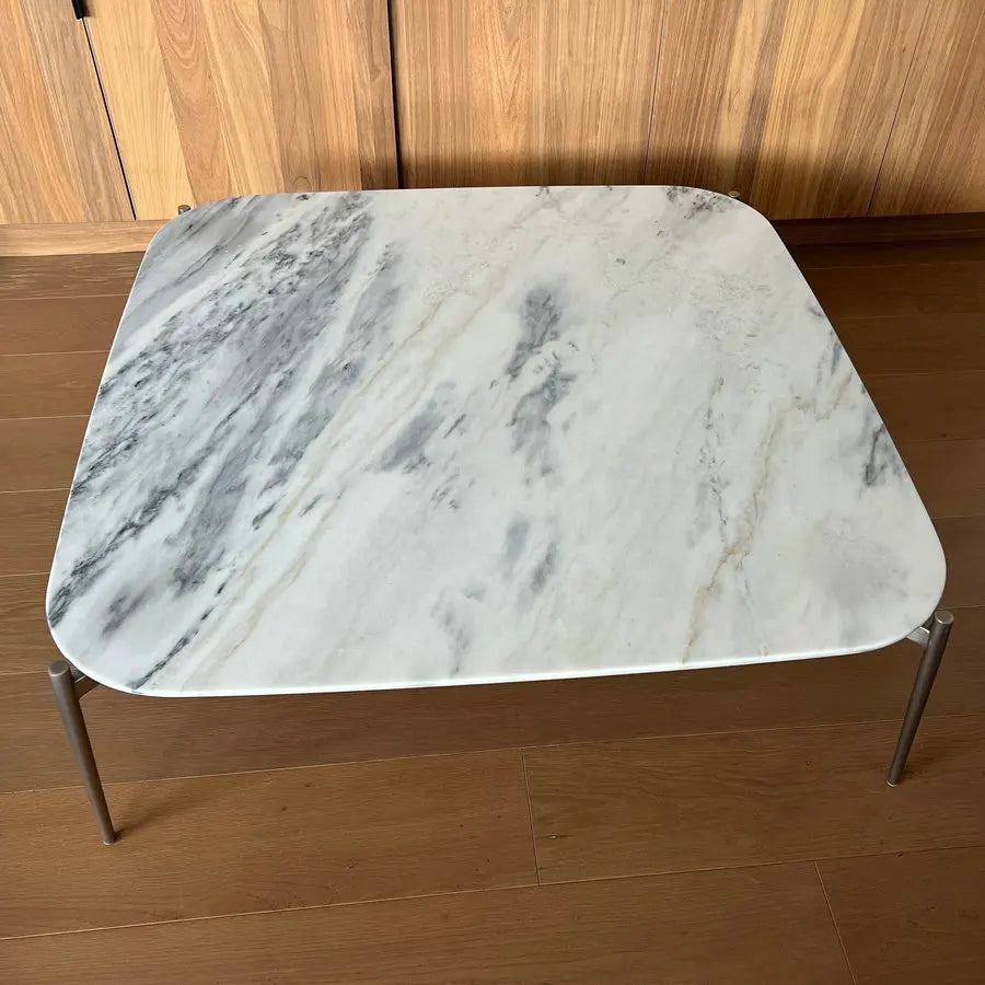 Modern Luxury White Marble Square Cocktail Coffee Table for Living Room