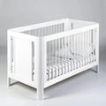 Premium Modern White Mahogany Wood Baby Crib for Secure Nursery
