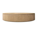 Modern Black Round Solid Wood Coffee Table for Living Room