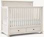 Elegant Antique White Mahogany Convertible Baby Crib with Integrated Storage Drawers