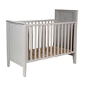 Premium Light Gray Teak Wood Baby Crib with Adjustable Mattress Height
