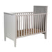 Premium Light Gray Teak Wood Baby Crib with Adjustable Mattress Height