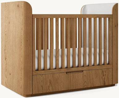 Premium Solid Teak Wood Convertible Baby Crib Storage Drawer Nursery Furniture