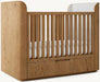 Premium Solid Teak Wood Convertible Baby Crib Storage Drawer Nursery Furniture