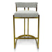 Adela Silver Grey Boucle Bar Stool - Golden Base