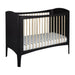Luxury Mid-Century Black Mahogany Wood Baby Crib, Durable Nursery