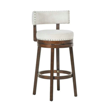 Luxury Modern Adjustable Swivel Upholstered Wood Counter Height Bar Stool