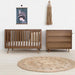 Premium Teak Wood Mid-Century Modern Convertible Baby Crib Toddler Bed