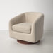 Cozy Swivel Barrel Accent Chair: Upholstered Wooden Living Room Single Sofa