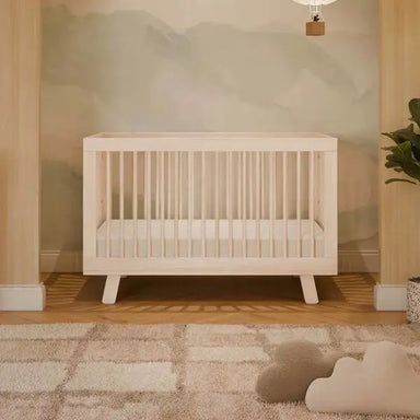 Modern Premium Transitional Teak Wood Convertible Baby Crib for Stylish Nursery