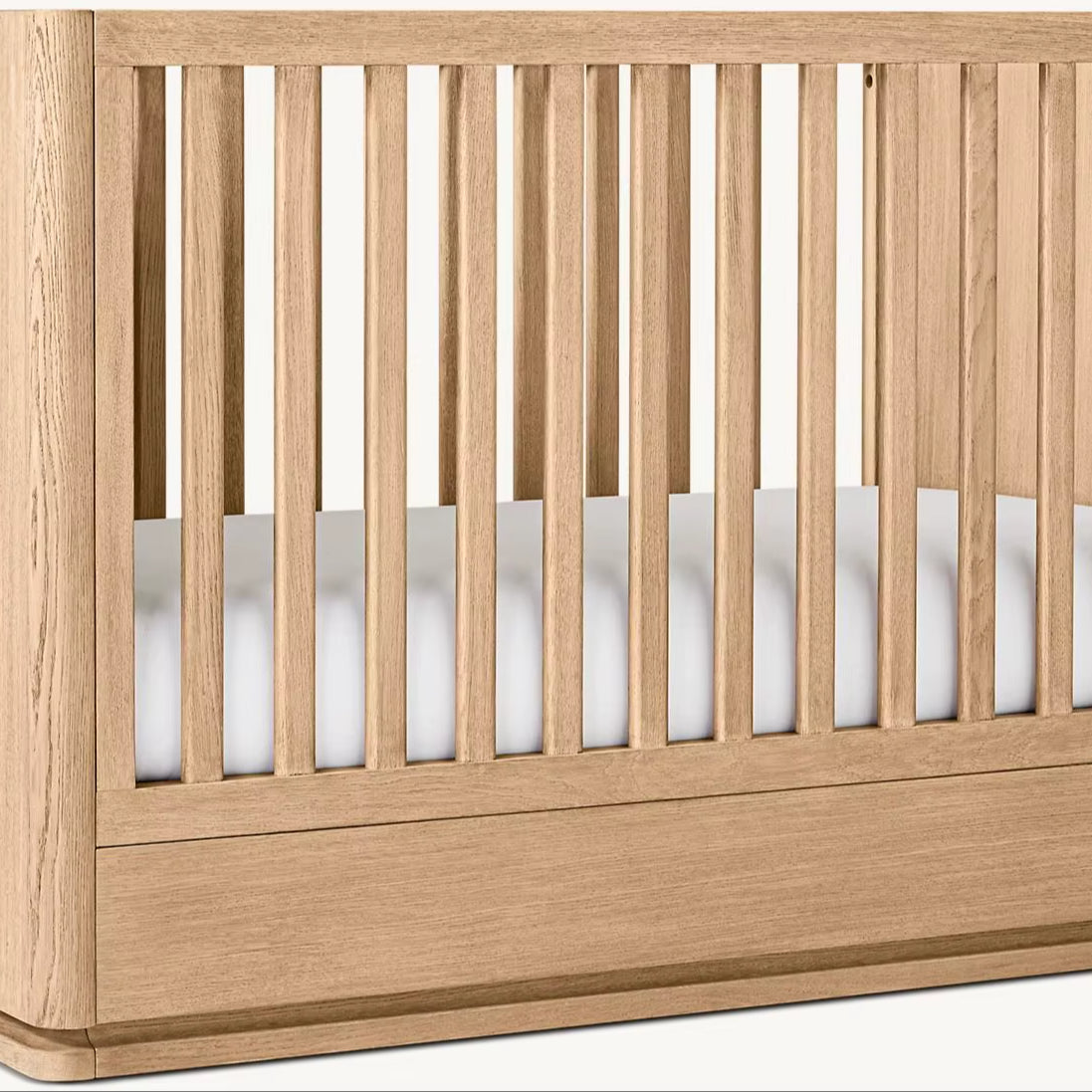 Teak Wood Convertible Baby Crib With Built In Storage Crib — Woven Space