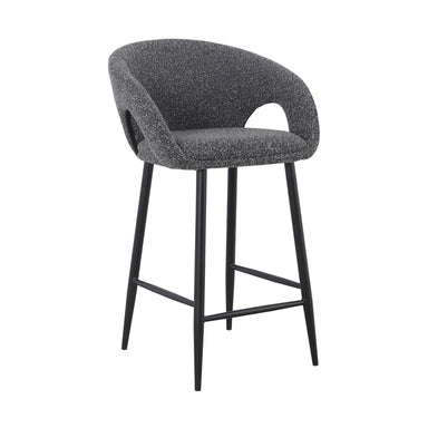 Albinus 65cm Bar Stool - Anthracite Grey Boucle (Set of 2)
