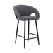 Albinus 65cm Bar Stool - Anthracite Grey Boucle (Set of 2)