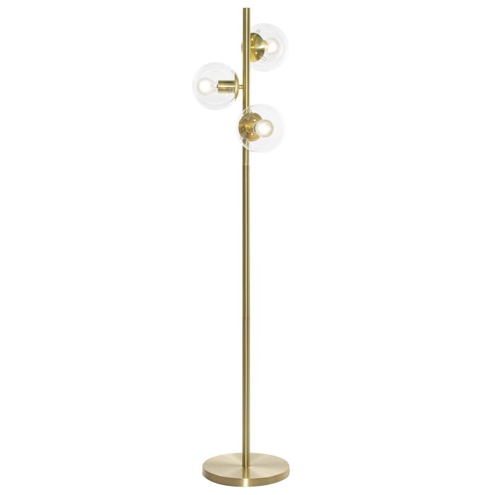 Amalfi Amilla Floor Lamp Brushed Gold & Clear