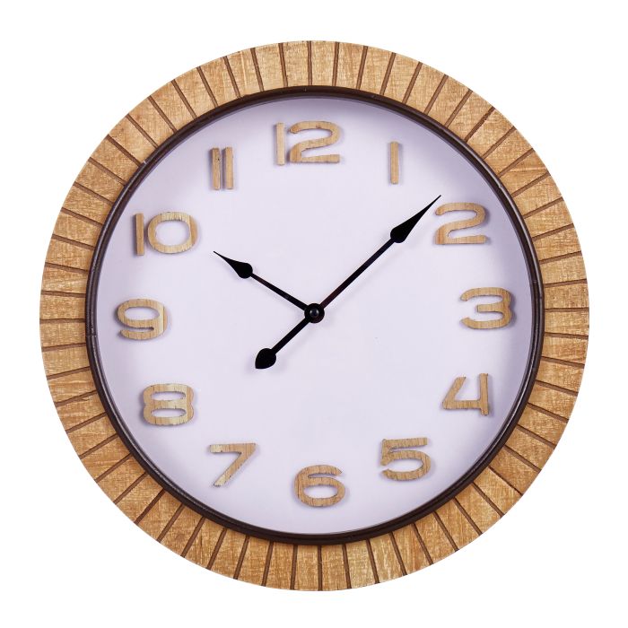 Amalfi Danube Ribbed Wall Clock Natural