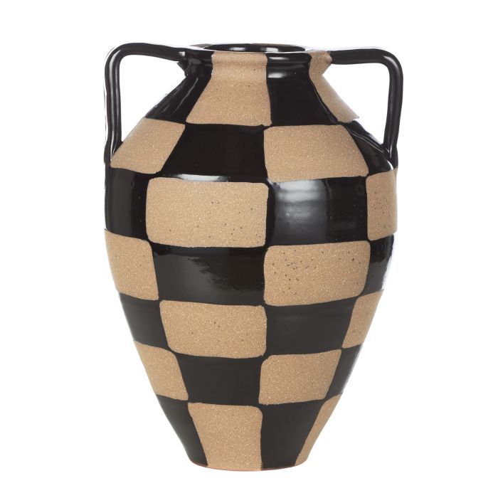 Amalfi Fulton Vase with Arms Black & Natural