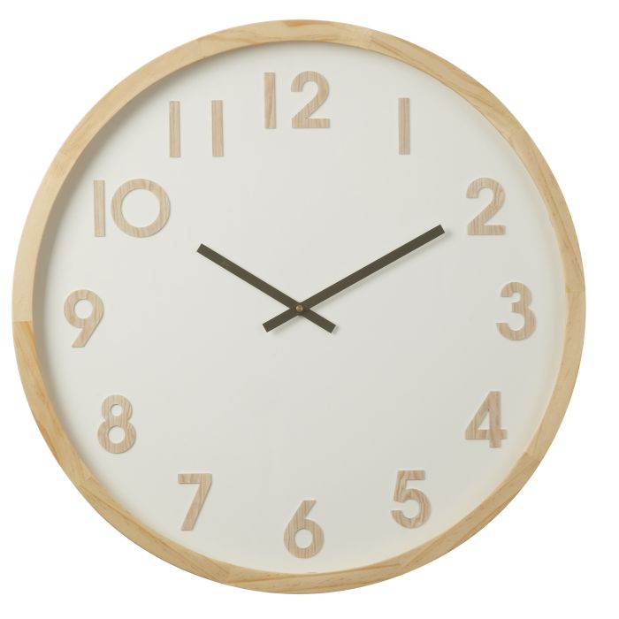 Amalfi Leonard Wall Clock Natural & White