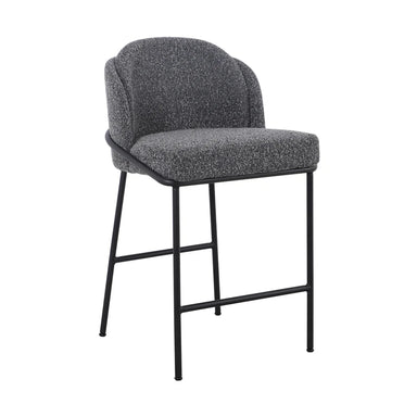 Anthracite 65cm Bar Stool - Grey Boucle (Set of 2)