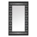 Rectangular mirror with a black decorative frame on a white background