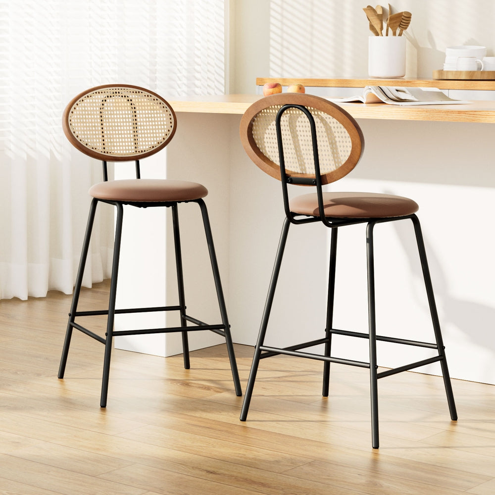 Artiss Bar Stools Kitchen Counter Stools Metal Chairs x2