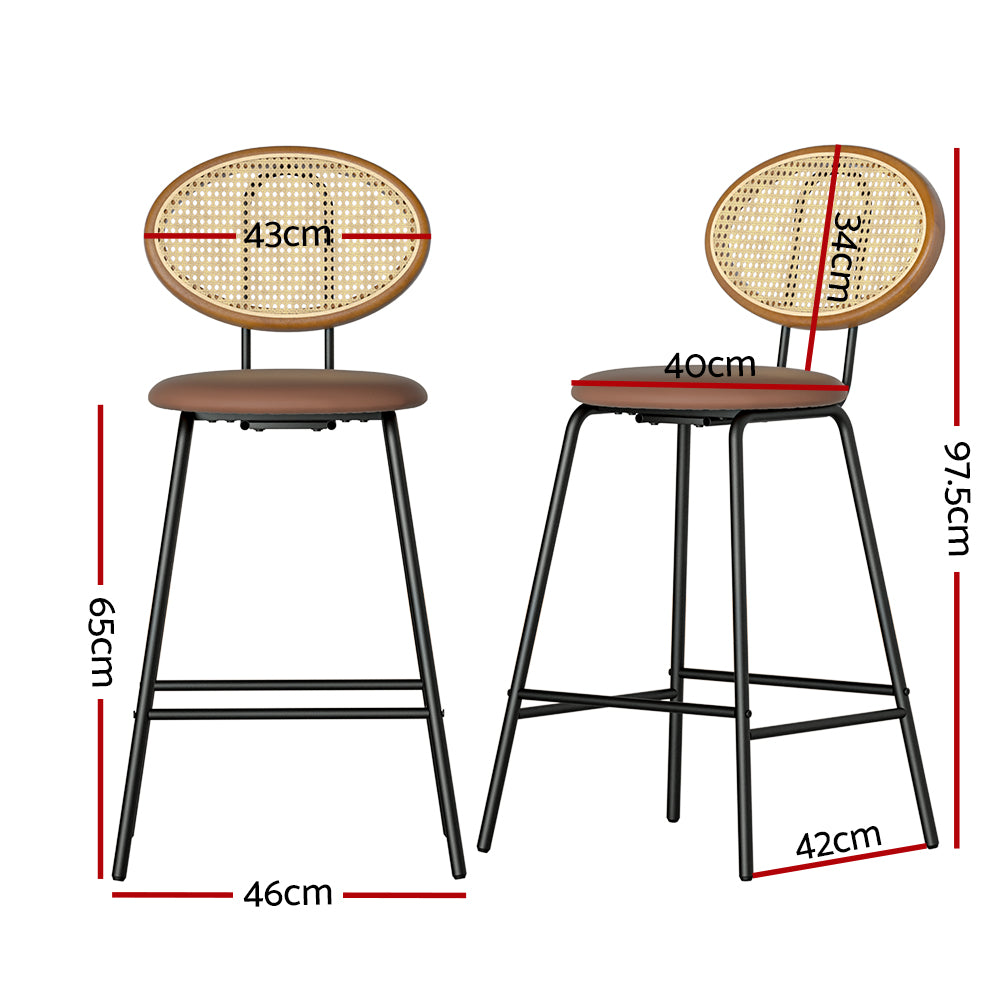 Artiss Bar Stools Kitchen Counter Stools Metal Chairs x2