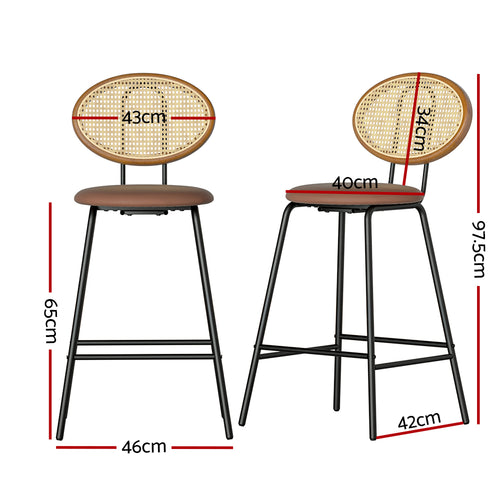 Artiss Bar Stools Kitchen Counter Stools Metal Chairs x2