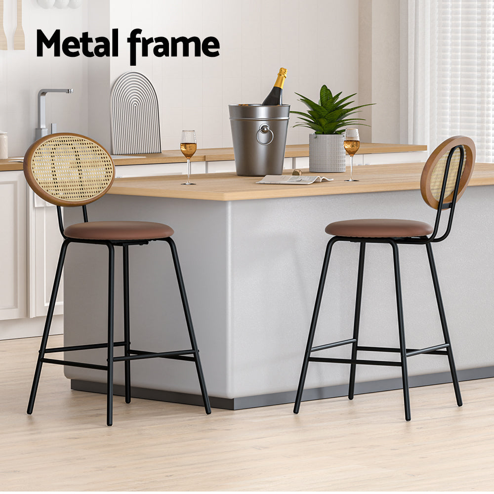 Artiss Bar Stools Kitchen Counter Stools Metal Chairs x2