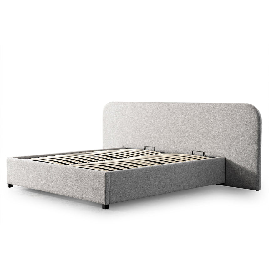 Meredith Queen Sized Bed Frame - Clay Grey with storage