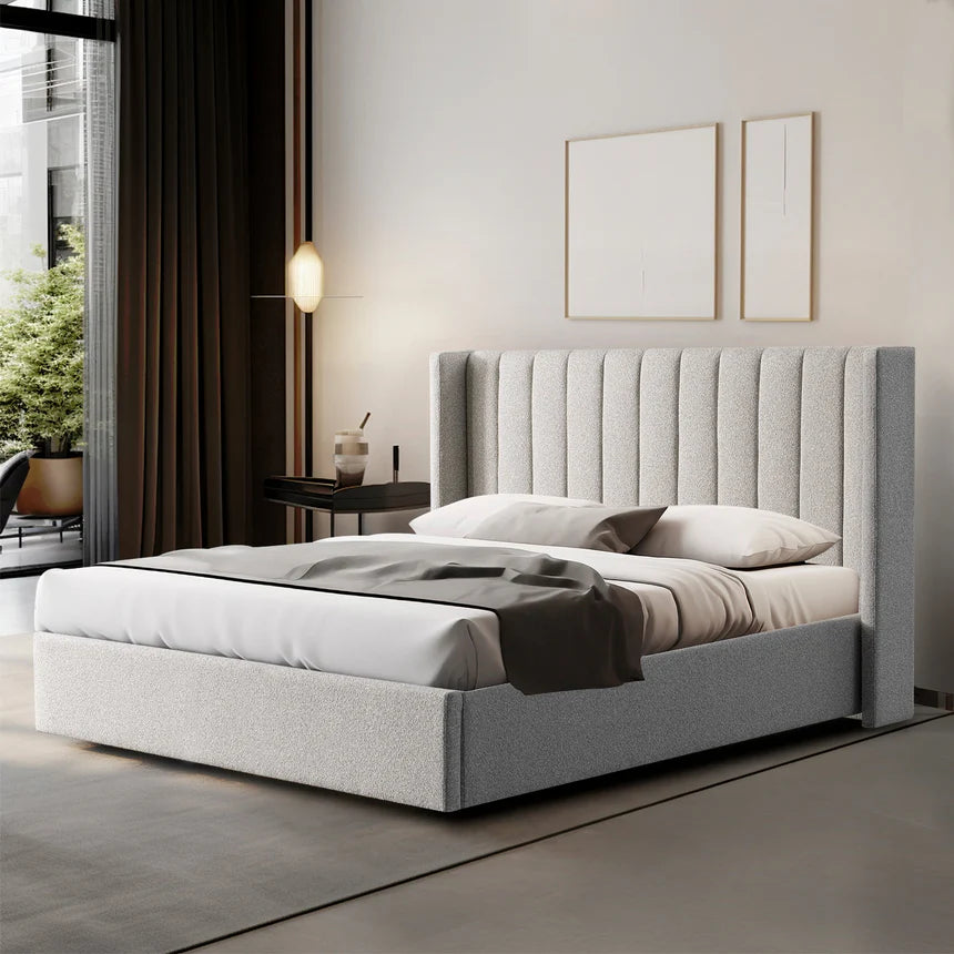 Wide Base King Bed Frame - Clay Grey