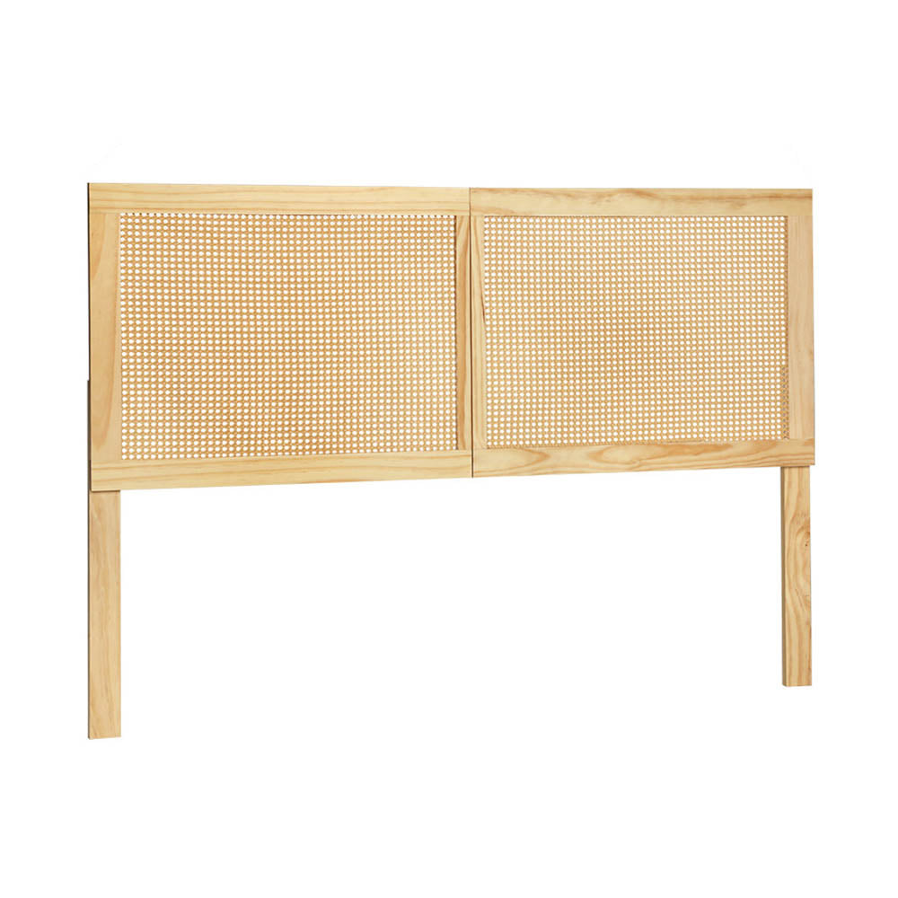 Artiss Bed Head Headboard  Rattan - RIBO Pine