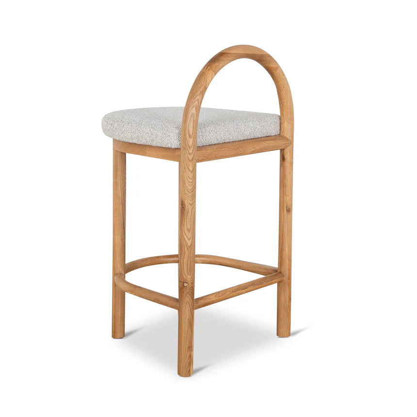 Augusta 65cm Natural Bar Stool - Clay Grey