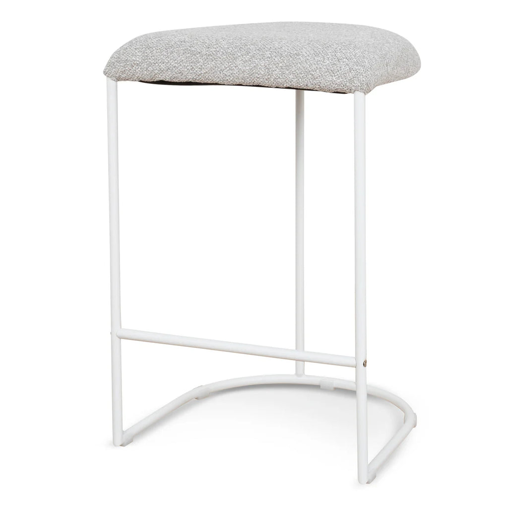 65cm White Bar Stool - Clay Grey (Set of 2)