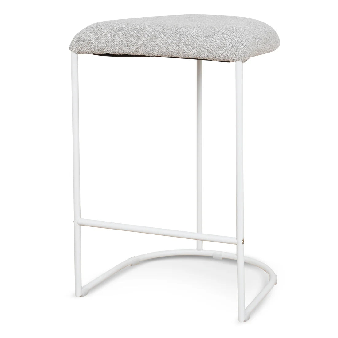 65cm White Bar Stool - Clay Grey (Set of 2)
