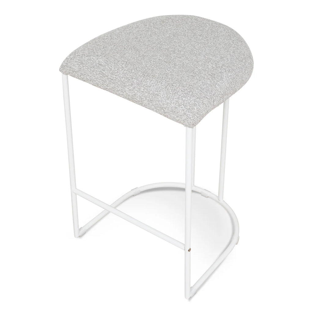 65cm White Bar Stool - Clay Grey (Set of 2)