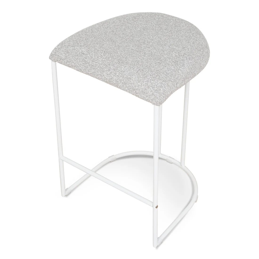 65cm White Bar Stool - Clay Grey (Set of 2)