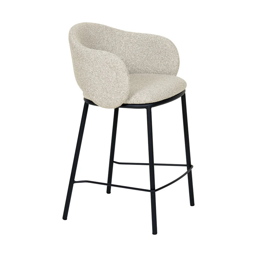 Mani Black Bar Stool - Clay Grey (Set of 2)