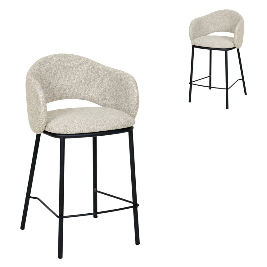 Mani Black Bar Stool - Clay Grey (Set of 2)