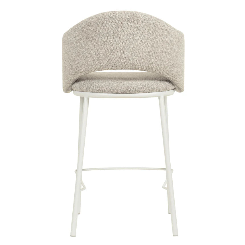 Mani 65cm White Bar Stool - Clay Grey (Set of 2)