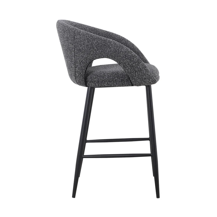 Albinus 65cm Bar Stool - Anthracite Grey Boucle (Set of 2)