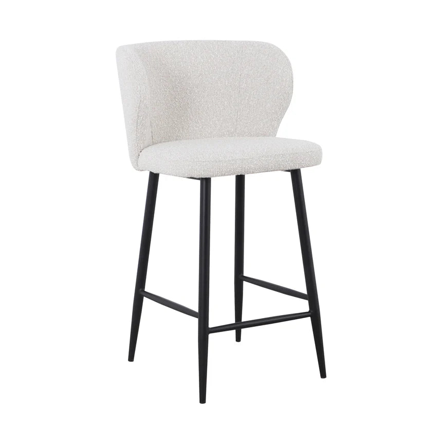 Pearl Grey Boucle Bar Stool - (Set of 2)