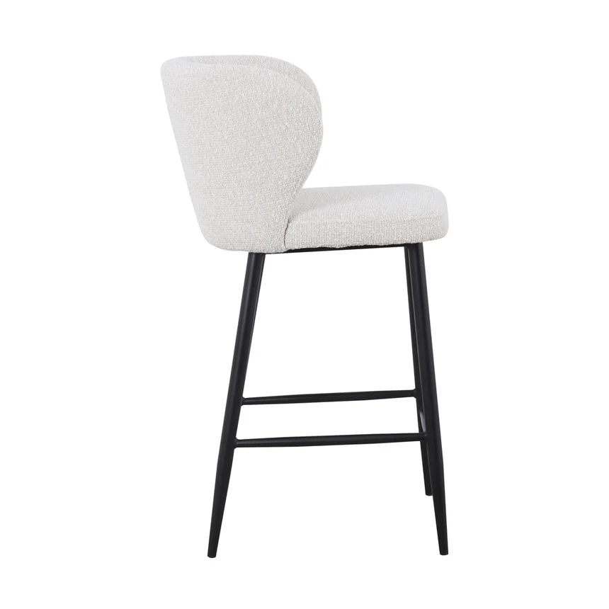 Pearl Grey Boucle Bar Stool - (Set of 2)