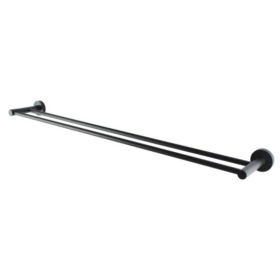 Black Double Towel Rail