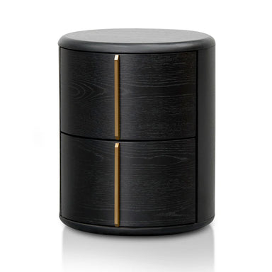 Black Round Bedside Table 