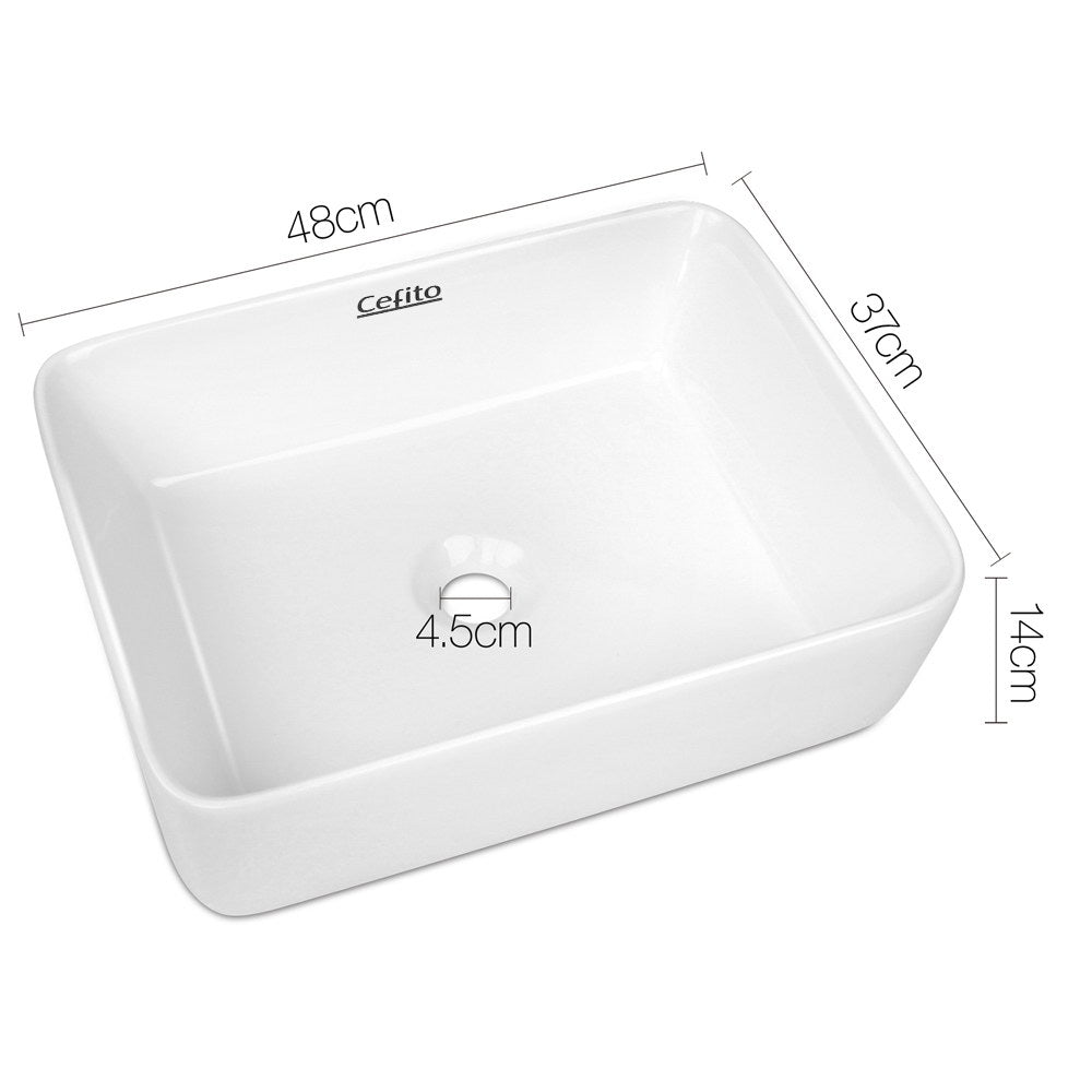 Cefito Bathroom Basin Ceramic Vanity Sink 48x37cm White