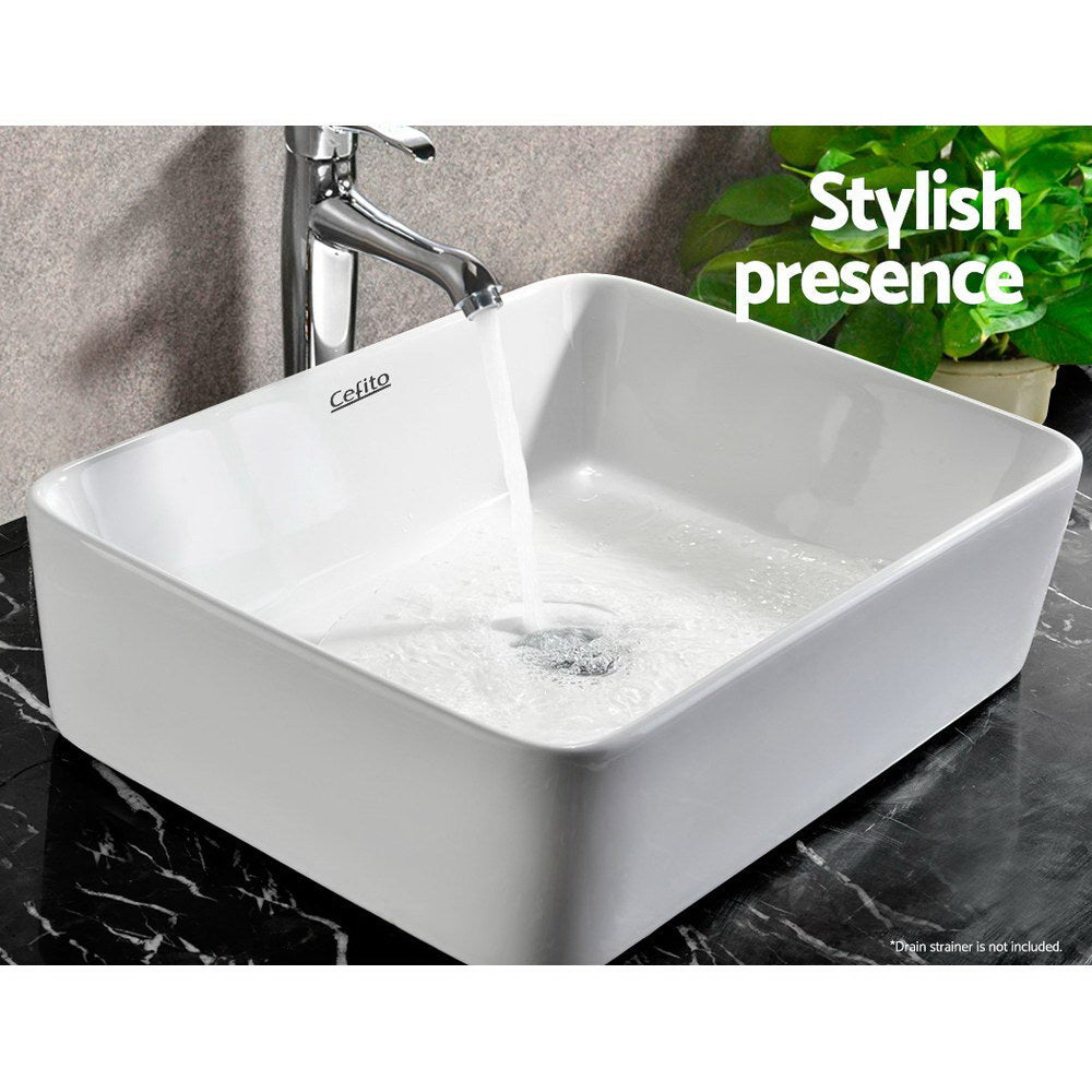 Cefito Bathroom Basin Ceramic Vanity Sink 48x37cm White