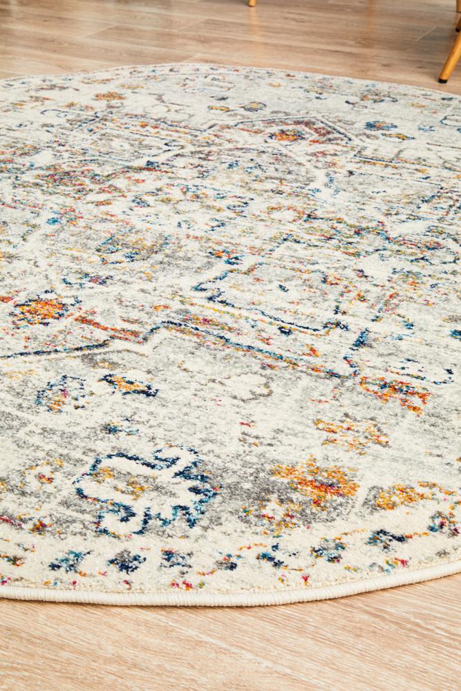 Century 911 Silver Round by Rug Culture