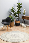 Century 977 Silver Round by Rug Culture
