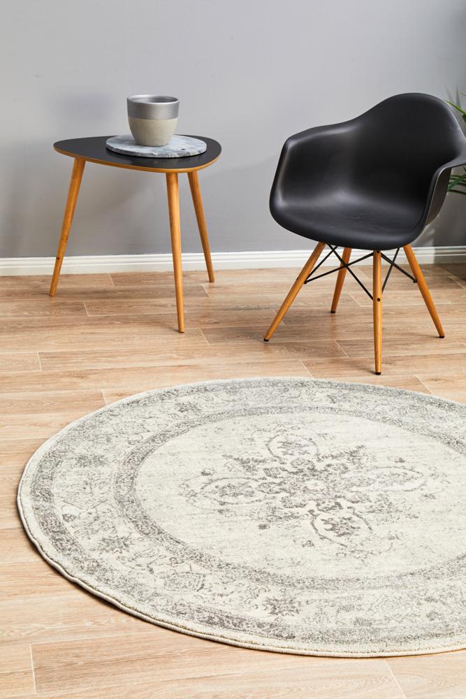 Century 977 Silver Round by Rug Culture