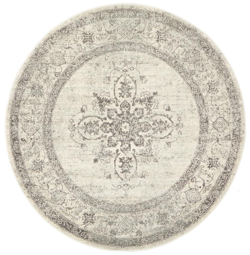 Century 977 Silver Round by Rug Culture